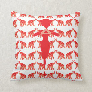Coussin rouge de sororité d'éléphant