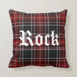 Coussin rouge de tartan de "roche" de plaid