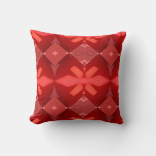 Coussin rouge écarlate motif géométrique