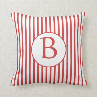 Coussin Rouge et blanc avec Monogramme