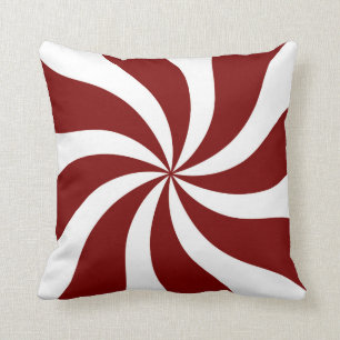 Coussin Rouge et blanc de remous de sucrerie de menthe