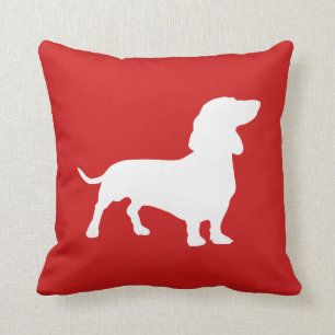 Coussin Rouge et blanc minimalistes de silhouette de