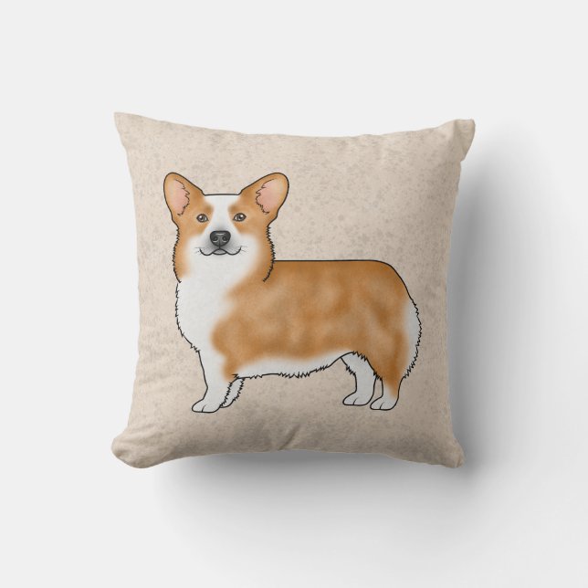 Coussin Rouge Et Blanc Pembroke Welsh Corgi Cute Chien Des (Recto)