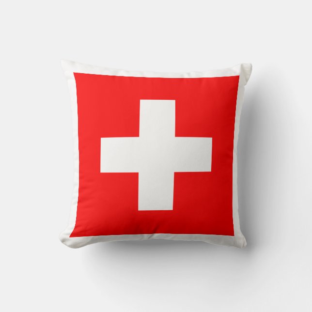 Coussin Rouge et blanc suisses de la Suisse d'amour du (Recto)