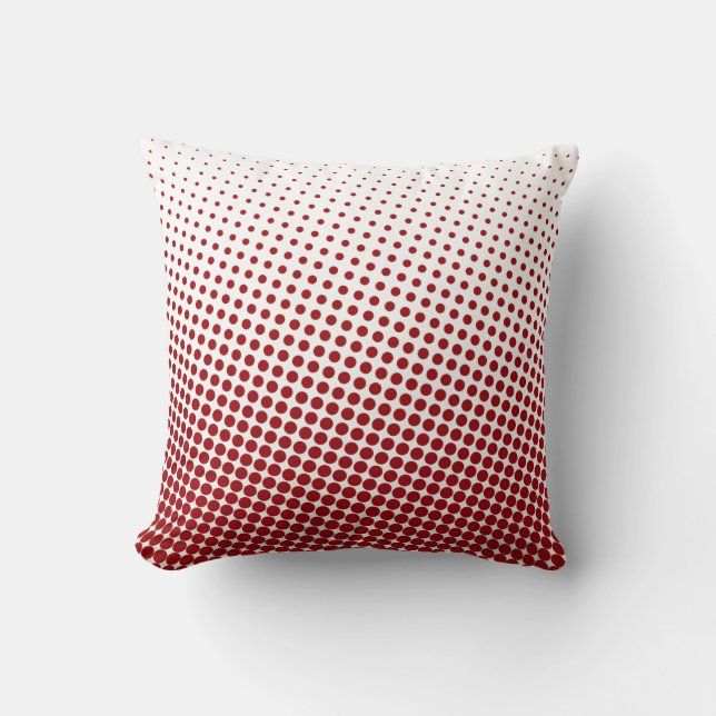Coussin Rouge et blanc tramés de motif de point (Recto)