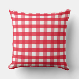 Coussin Rouge et blanc vif En vichy Pays Jeter l'oreiller