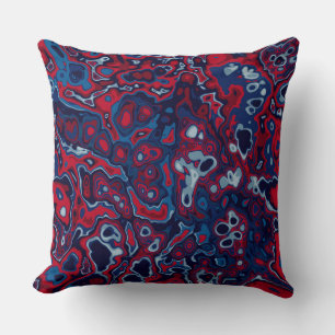 Coussin Rouge et bleu abstrait