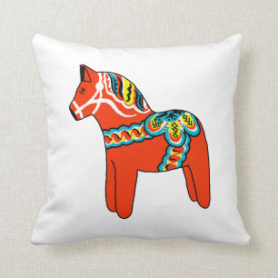 Coussin rouge et bleu de cheval de Dala