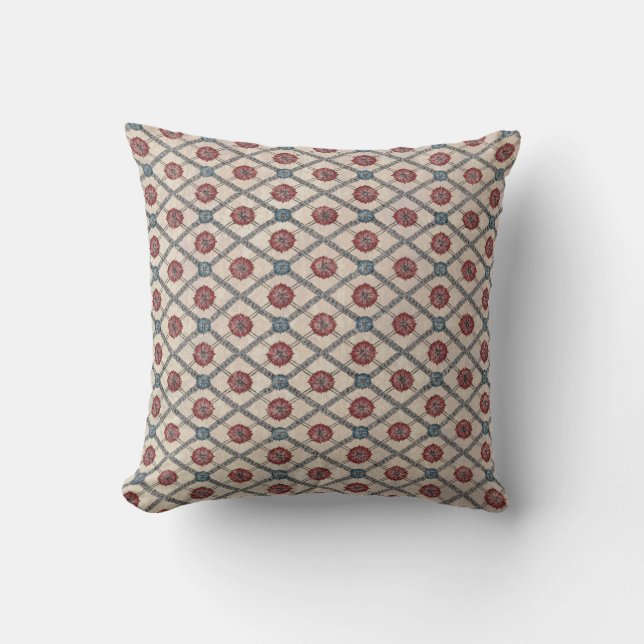 Coussin Rouge et bleu de motif (Recto)