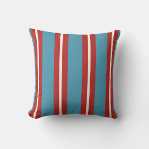 Coussin Rouge et Bleu vif Motif rayé Design moderne