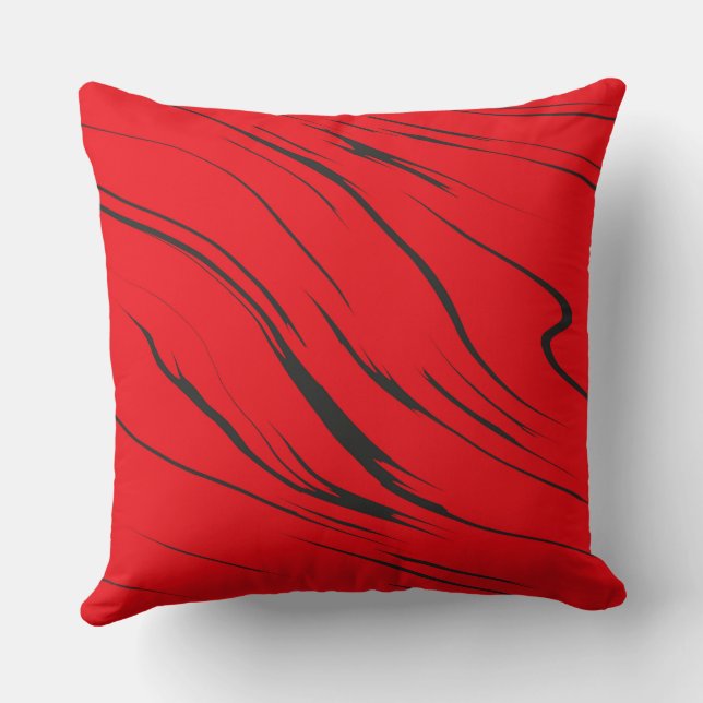 Coussin Rouge et gris abstrait (Verso)