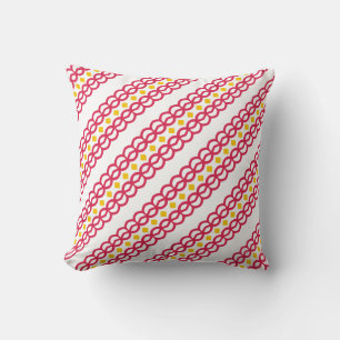 Coussin rouge et jaune personnalisé
