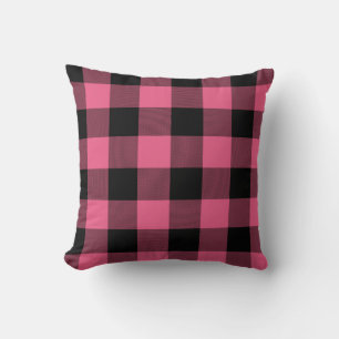 Coussin Rouge et noir à carreaux à motif buffalo plaid rus