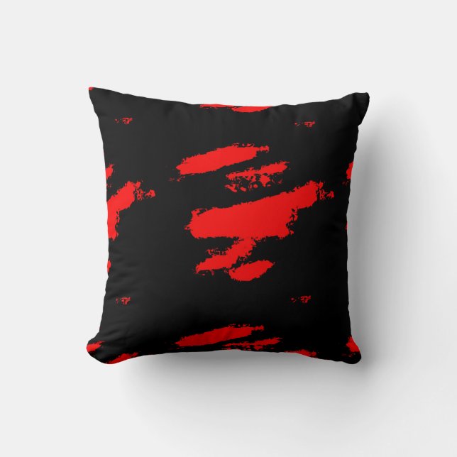 Coussin rouge et noir abstrait   (Recto)
