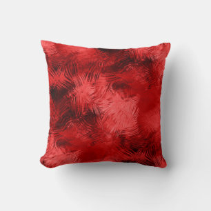 Coussin Rouge et noir Elegant Brushstroke Abstrait