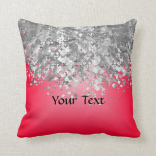 Coussin Rouge et parties scintillantes de faux