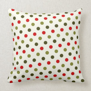 Coussin rouge et vert de Noël de pois