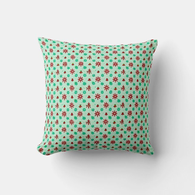 Coussin Rouge et Vert Vintage (Recto)