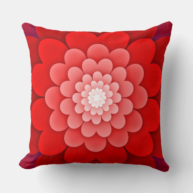 Coussin Rouge Floral Mandala-58566 (Recto)