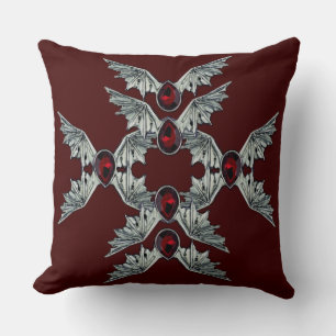 Coussin Rouge Gothique Sang Pierre Bat Ailes Jeter Oreille