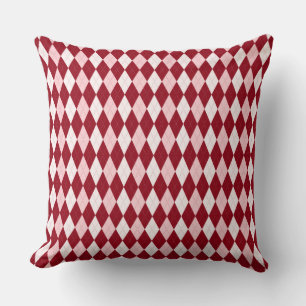 Coussin Rouge Jacquard Crimson rose Petit Diamant Forme