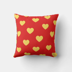 Coussin Rouge Jaune Cosy Shine Moderne Romantique Coeur Ch