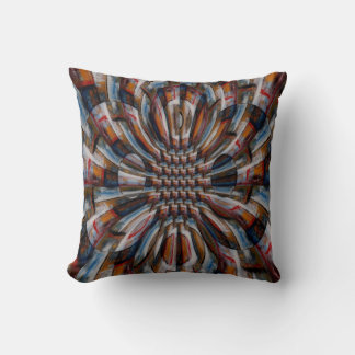 Coussin Rouge moderne Jaune Brown Bleu Doux Couleur Abstra