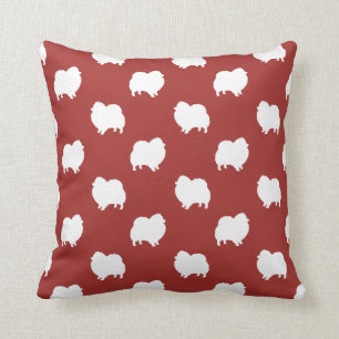 Coussin Rouge Motif des silhouettes de Poméranie