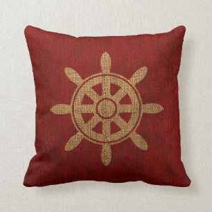 Coussin Rouge nautique de roue de barre