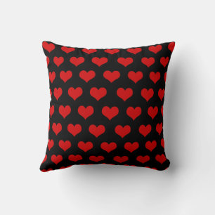 Coussin Rouge Noir Cute Cosy Moderne Romantique Coeur Chic