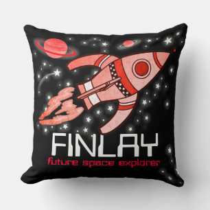 Coussin rouge noir de l'explorateur d'espace de fu