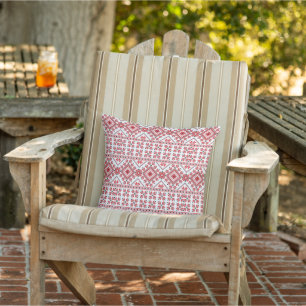 Coussin Rouge Noir Et Blanc Motif Classique Nordique Fair