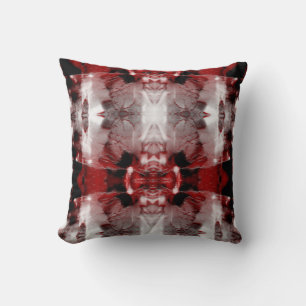 Coussin Rouge noir gris blanc Amérindien Loo du sud-ouest