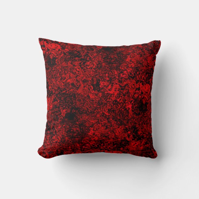 Coussin Rouge & Noir Moderne Élégant Motif Abstrait (Recto)