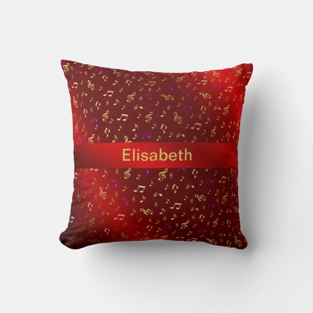 Coussin rouge, note, musique, mélodie, musique, son, signe (Recto)