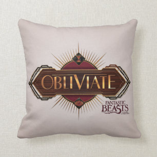 Coussin Rouge & Or Art Déco Obliviate Spell Graphisme