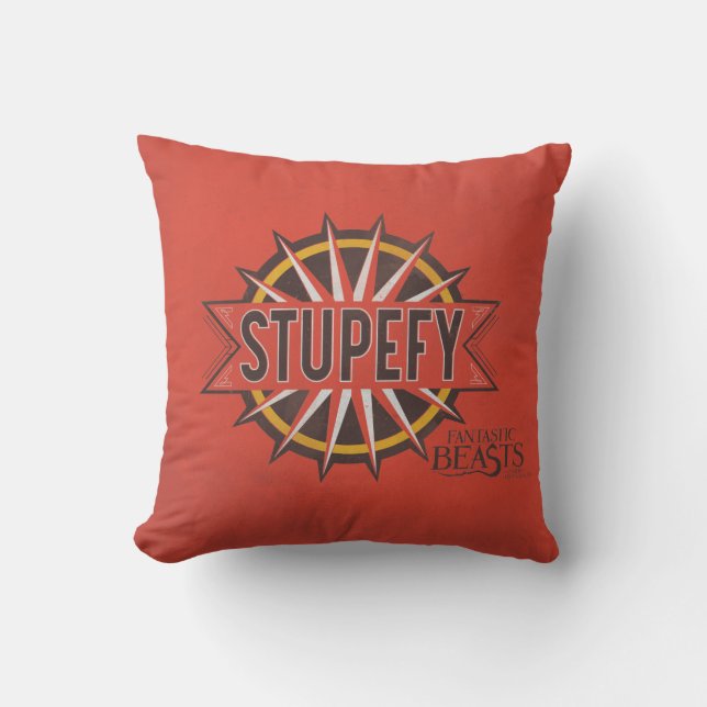 Coussin Rouge & Or Stupefy Spell Graphic (Recto)