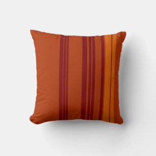 Coussin Rouge, Orange Vintage Stripes Art Design Abstrait