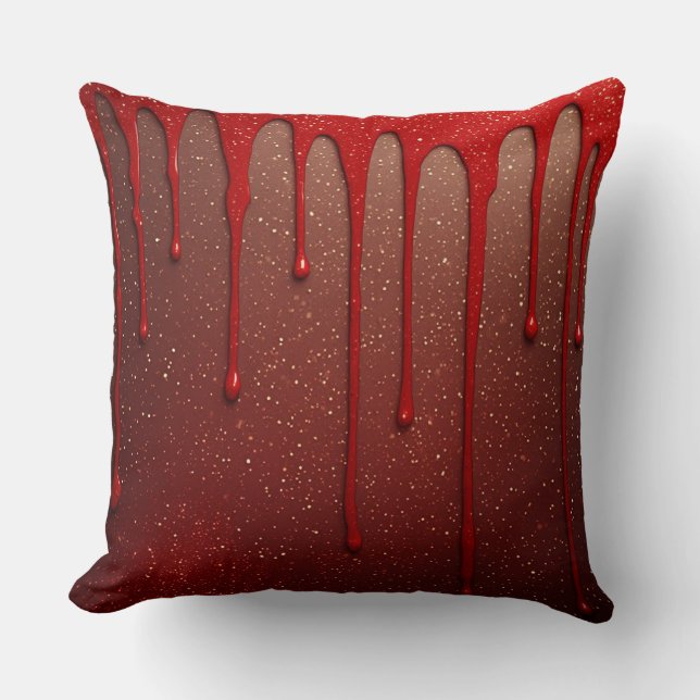 Coussin Rouge Pailleté qui Dégouline (Recto)