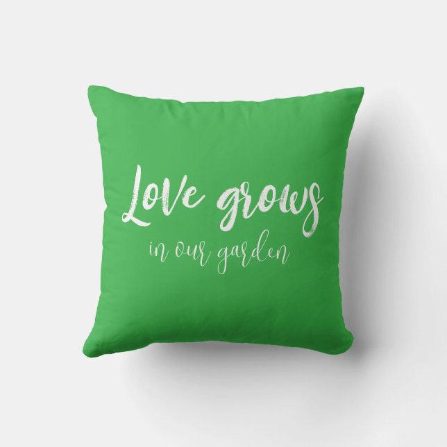 Coussin Rouge Peony floral avec feuilles verts (Verso)