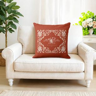 Coussin Rouge Romantique Rustique Shabby Chic Mariage M &