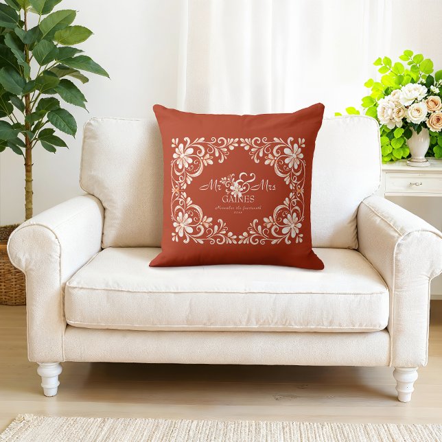 Coussin Rouge Romantique Rustique Shabby Chic Mariage M &  (Créateur téléchargé)