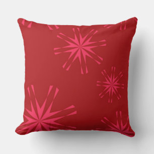 Coussin Rouge, rose, cool tendance fleur d'étoiles moderne