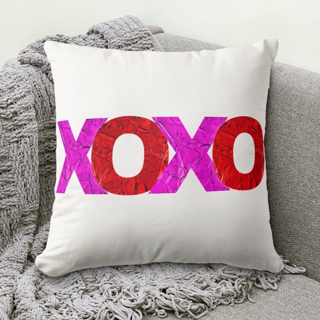 Coussin Rouge rose XOXO Valentine's Day Bold Graphisme mod (Créateur téléchargé)