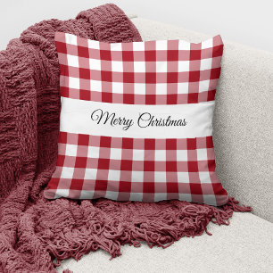 Coussin Rouge rustique Joyeux Noël