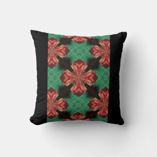 Coussin Rouge Satin Bow Green Crisscross conception de rub (Recto)