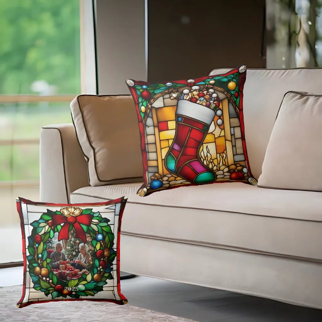 Coussin Rouge Stocker Faux Vitrail (Créateur téléchargé)