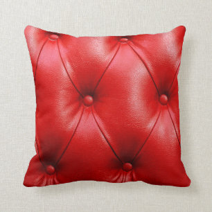 Coussin rouge texture cuir