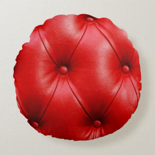 Coussin rouge texture cuir