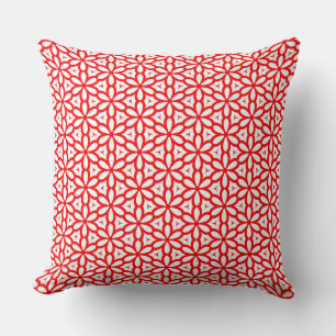 Coussin Rouge Tout sur l'impression Motif de fleurs Jeu d'